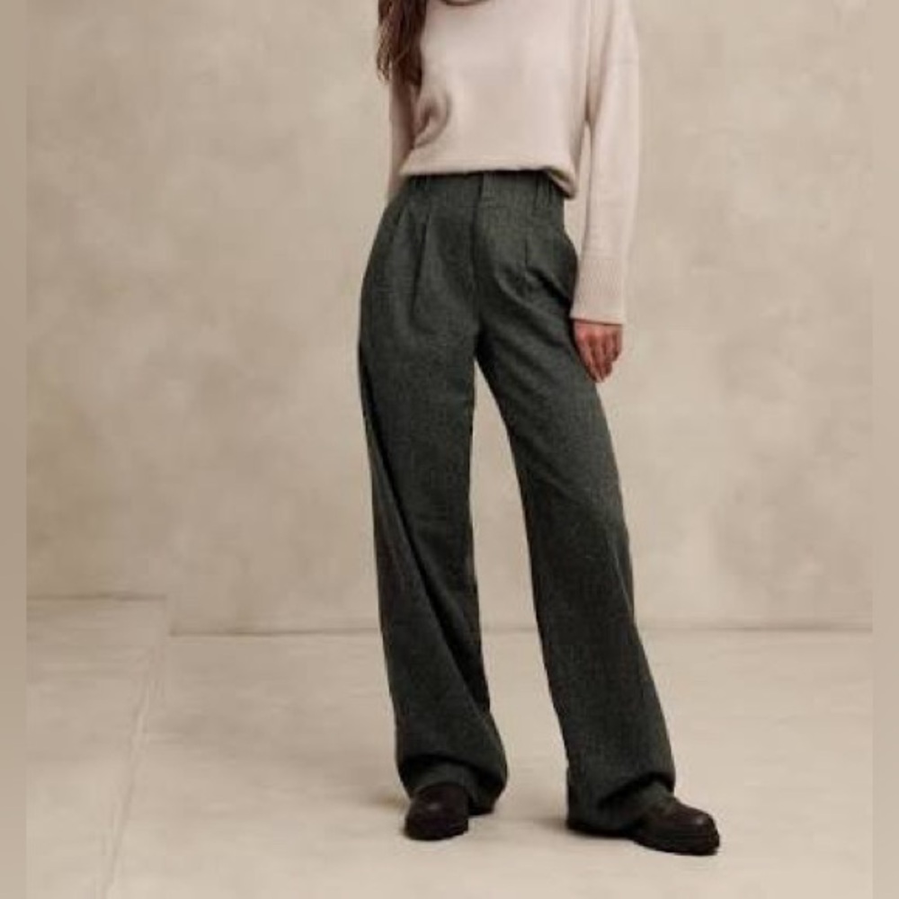 Banana Republic Charcoal Wide Leg Pants